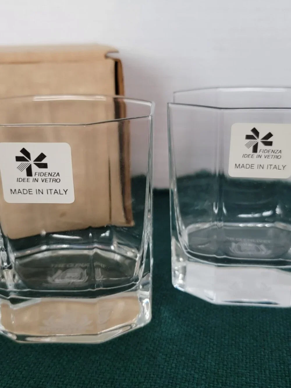 NIB Set of 2 The Glenlivet whisky rocks glasses - Rare Octagon Shape